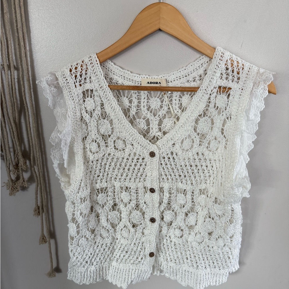 Adora Women's White Lace Top